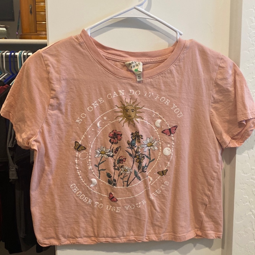 Positivity tee XL crop top